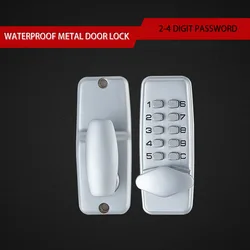 Waterproof Keyless Metal Door Lock Mechanical 2-4 Digit Combination Code For Indoor Outdoor Home Office Villa Wood Iron Door