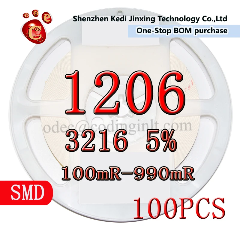 

1206 3216 5% SMD resistor 100pcs 0.1R 0.12R 0.15R 0.2R 0.22R 0.24R 0.3R 0.33R 0.36R 0.39R 0.43R 0.47R 0.51R 0.56R 0.62R 0.68R