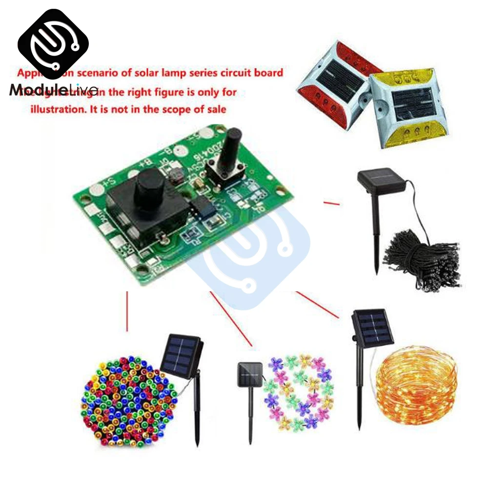 1.2V Solar String Light Circuit Board Solar Nail lamp Controller with Switch Solar Light Controller Board for 1.2V Ni-MH Battery