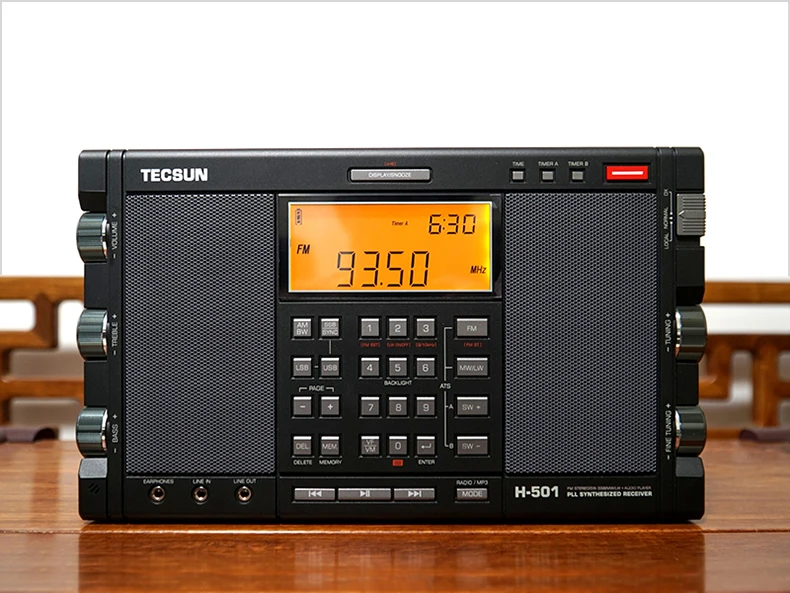 new Tecsun H-501 FM 87-108MHz MW 522-1620KHz Tuning method Digital TF card LCD digital display portable Radio