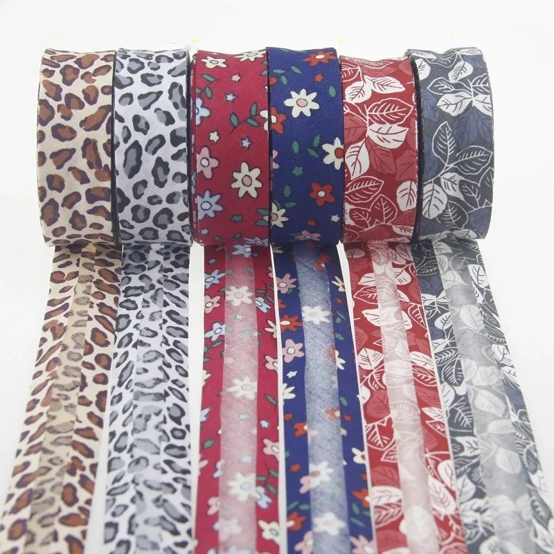 Cotton Printed Bias Tape Single Folded Binding Fabric Tapes for DIY Sewing Accessories Material 25mm x 5m