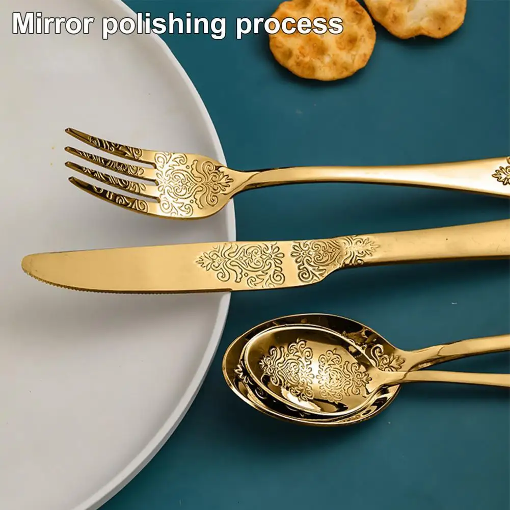 Cutlery Mirror-polished Convenient Rust-resistant Eating Steak Fork Spoon   Fork Spoon  for Travel