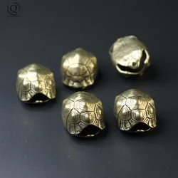 Vintage Brass Tortoise Shell Bell Pendants for Keychain Jewelry Lucky Feng Shui DIY Hanging Lanyard Accessories Turtle Keyrings
