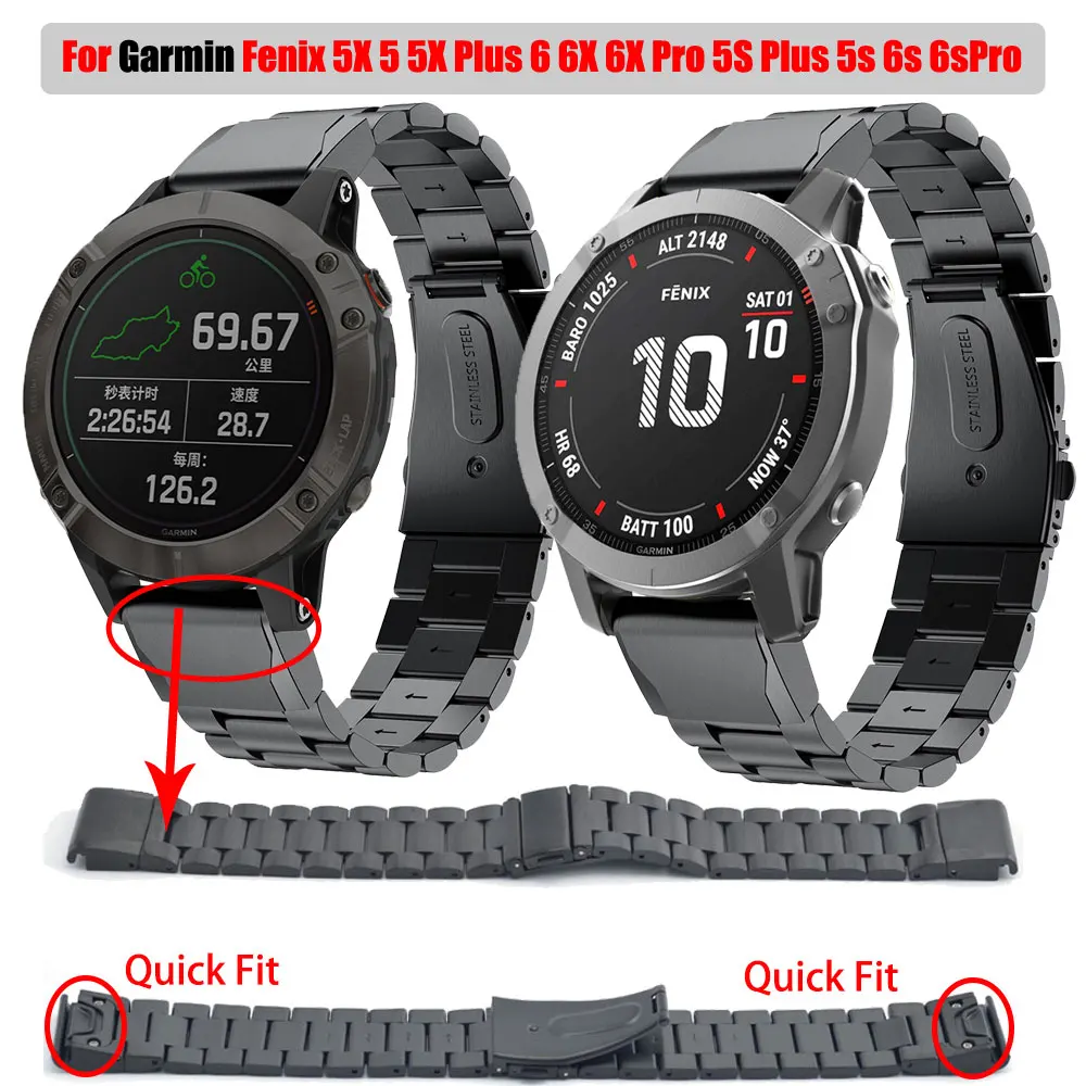 Nóng 20 22 26Mm Thông Minh Dây Thép Phát Hành Nhanh Dây Đeo Thay Thế Cho Vòng Đeo Sức Khỏe Garmin Fenix 7X 7 7S 6 6S 6X Pro 5 5X Plus Dây Đeo Tay Ban Nhạc