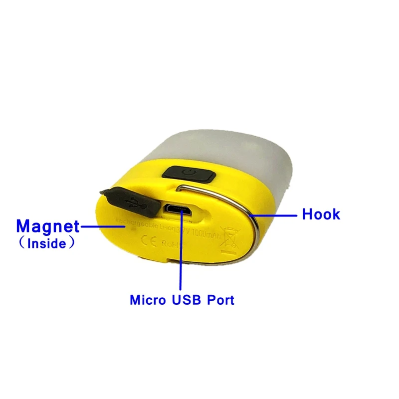 Mingray USB 충전식 LED 조명, IP65 리튬 배터리, 밝은 휴대용 랜턴, 야외 미니 텐트 램프, 새로운 디자인