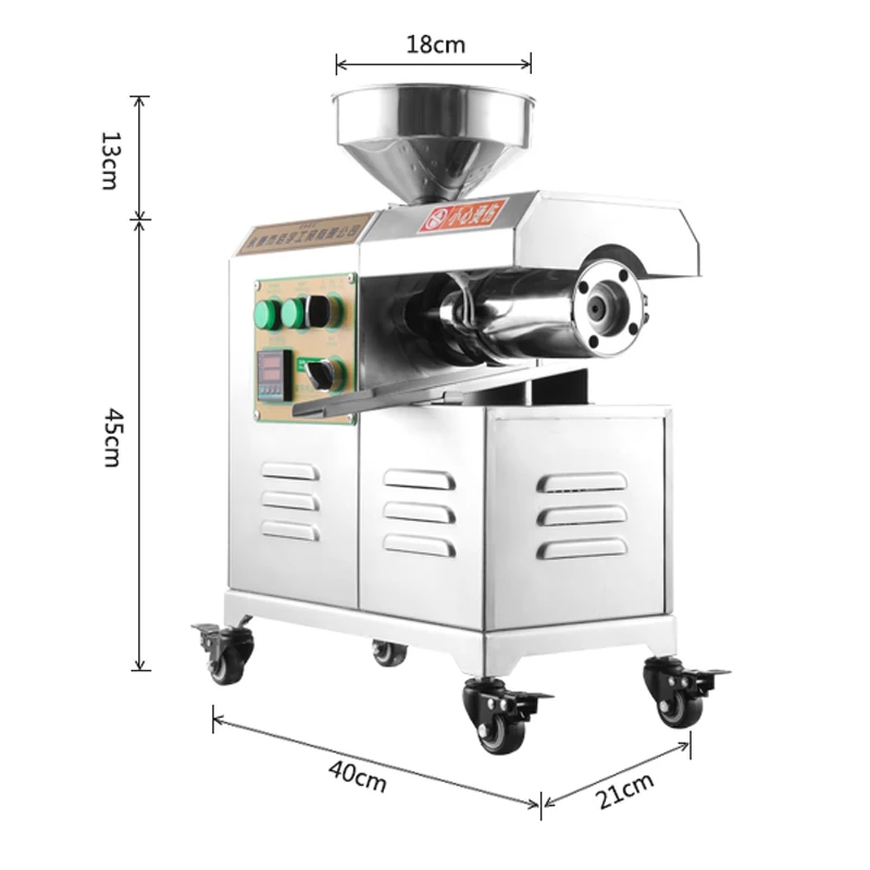 Máquina de prensado de aceite comercial, maquinaria de molino frío y caliente de semillas de acero inoxidable, extracción de maní y coco