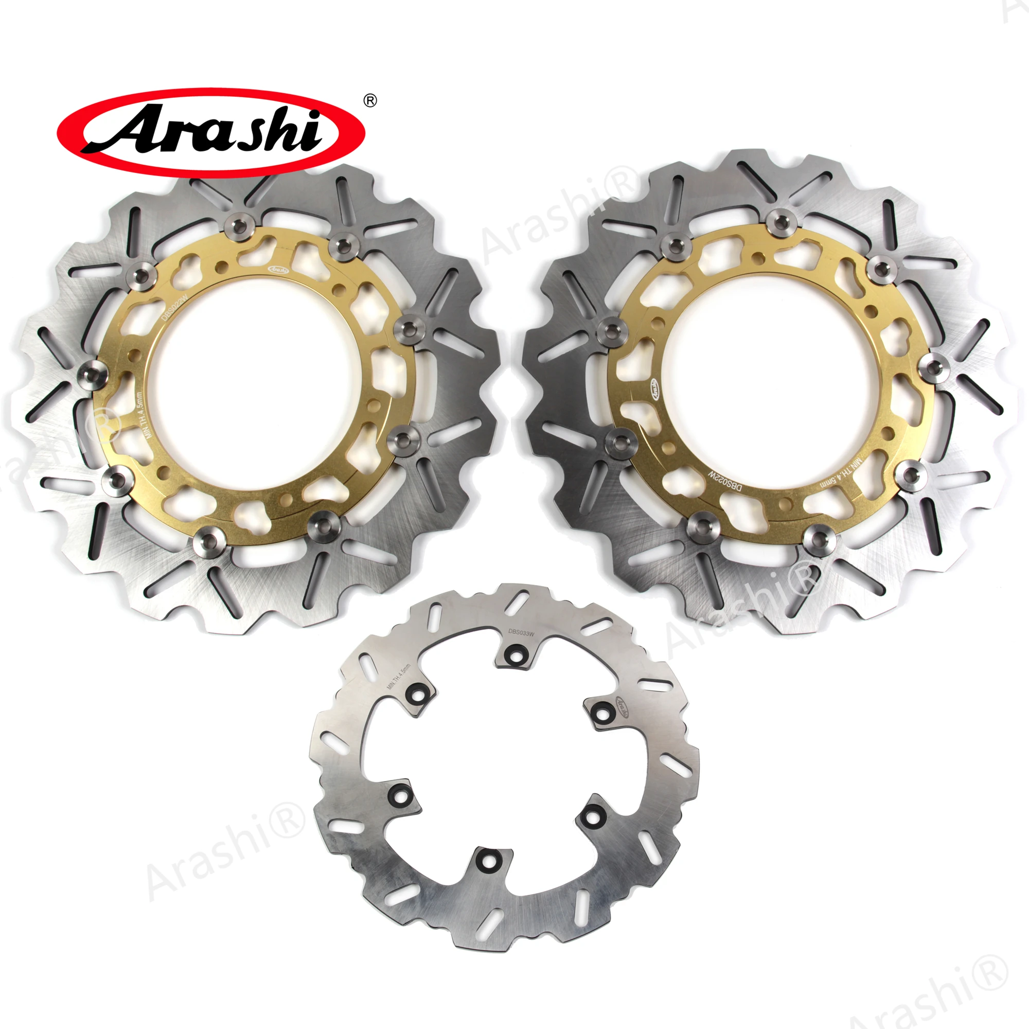 Arashi 1 Set CNC Full Floating Front Rear Brake Disc Rotors For YAMAHA FZS FAZER 1000 2001 2002 2003 2004 2005 FZS1000 FAZER