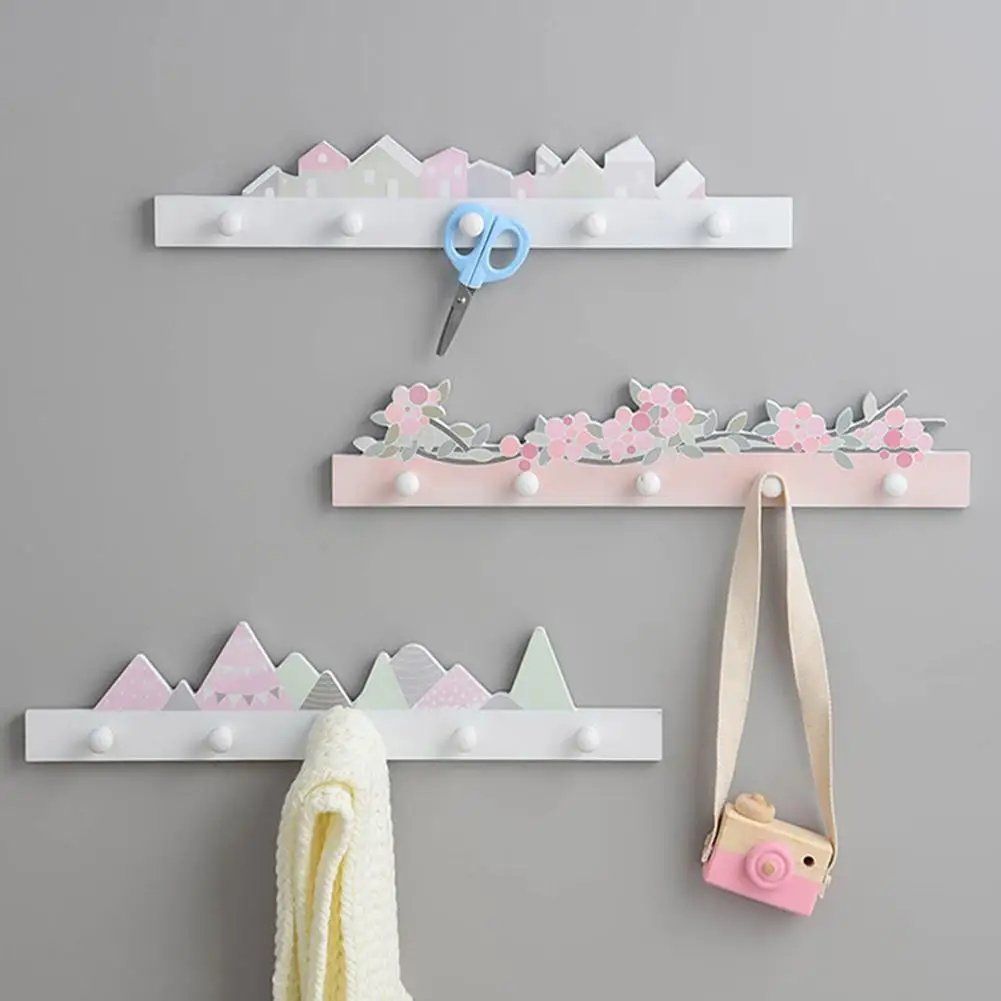 Creative Cute Shape Nail-free Wall Clothes Hooks Kids Room Decorative Key Hanging Hanger Kitchen Storage Hook