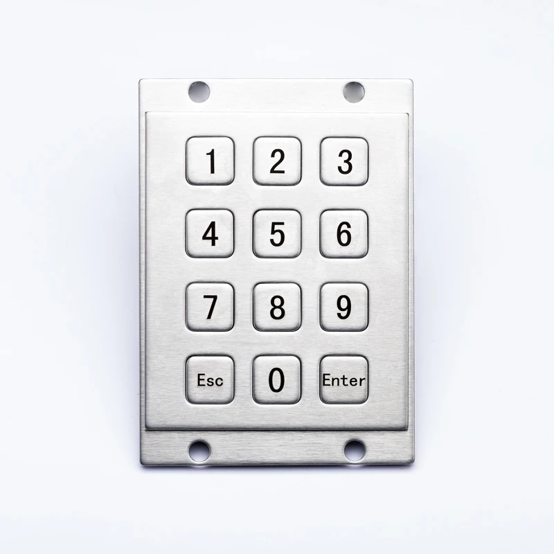 Płaskie klucze Pin Pad Industrial 12 klawiszy 4x3 metalowa klawiatura numeryczne do kontroli dostępu do szafki na telefon przemysłowy