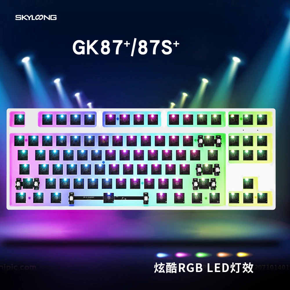 Imagem -03 - Kit de Teclado Mecânico com Fio Programável Bluetooth mx Rgb Hot Swap Faça Você Mesmo Gk87 Gk87s Tkl