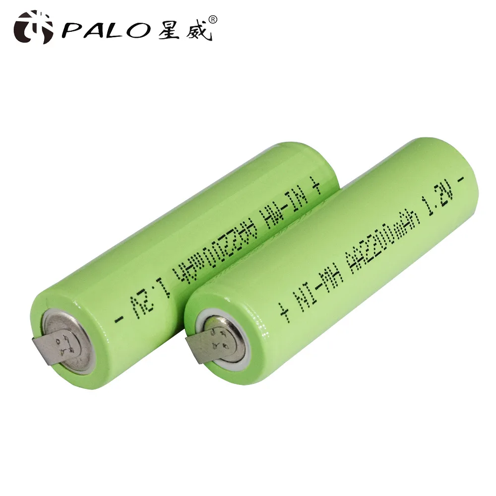 1.2v AA Rechargeable Battery 2200mAh 1.2V NI-MH Green Shell with Welding Tabs for Philips Electric Shaver Razor Toothbrush