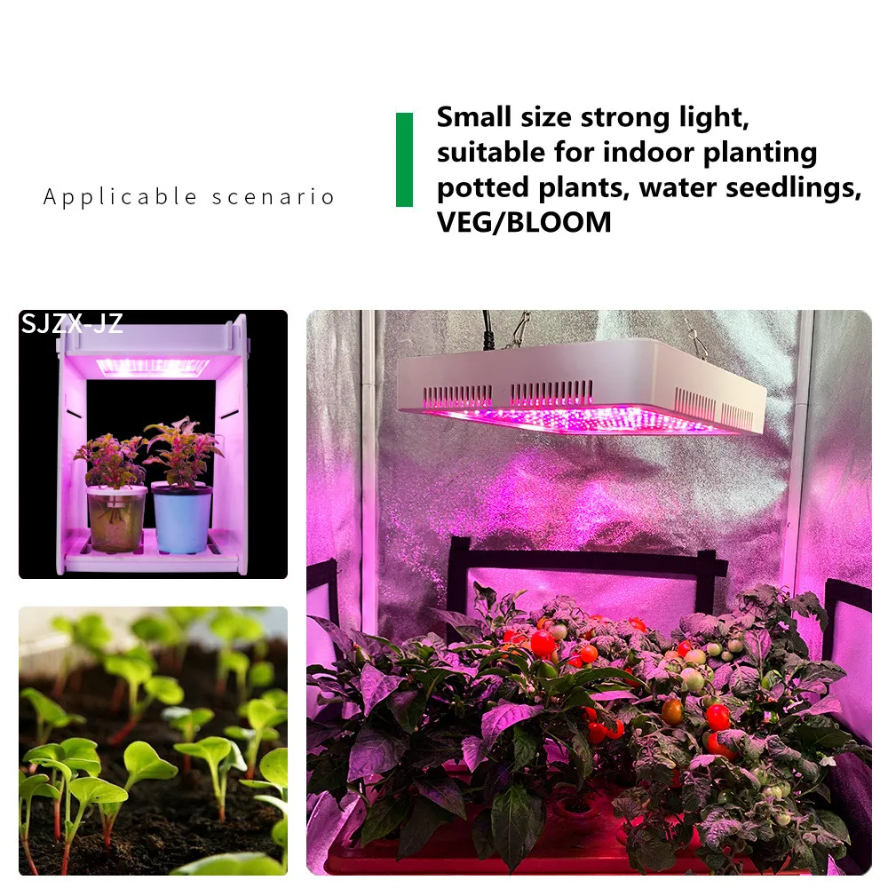 Luz LED de 500W para cultivo hidropónico interior, espectro completo 660nm 450NM 6500K con IR UV, lámpara de cultivo de verduras/Flores sin ruido