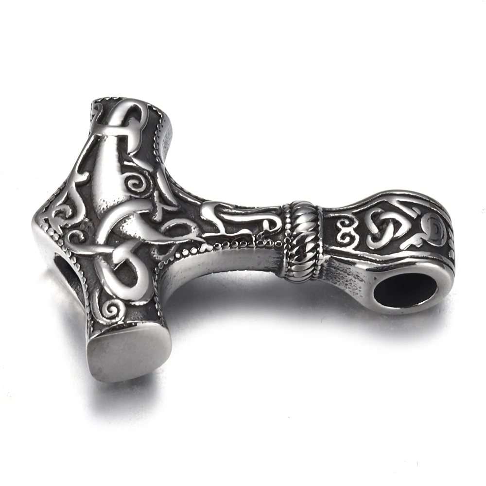 Stainless Steel Curved Viking Hammer Connector Polished Pendant DIY Bracelet Accessories Jewelry Making Supplies