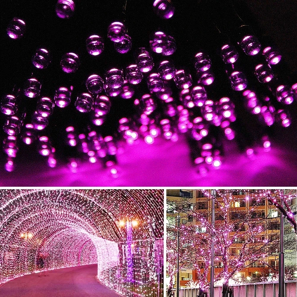 Outdoor Solar Light Garden Warm White/Purple/RGB LED Strip String Fairy Lights 22M Solar Lamp Waterproof Garland Christmas Decor