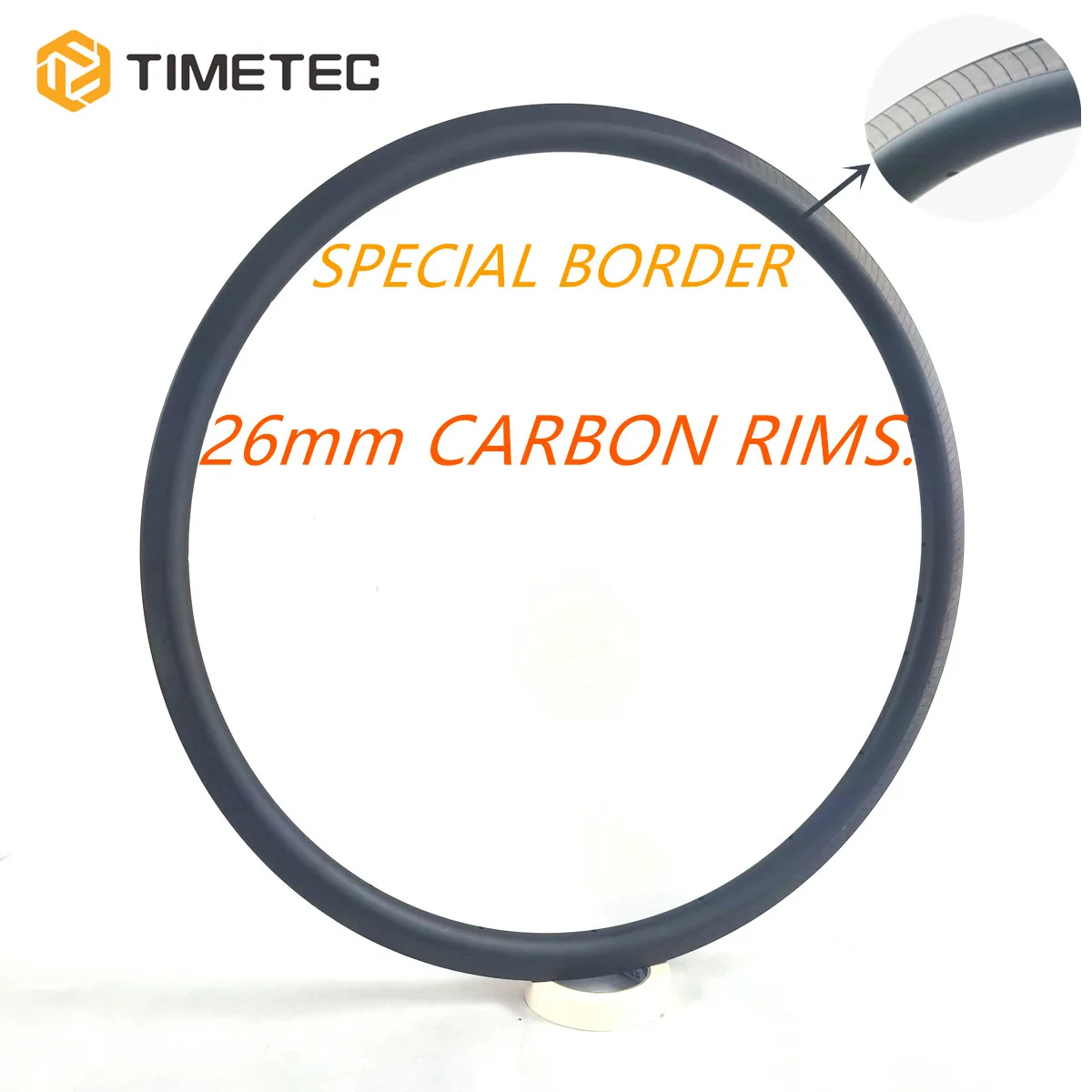 

Timetec 700c Road Carbon V Brake Rims Special Border Tubeless 26mm Width 30 35 45 50 55mm Profile High Quality Customized