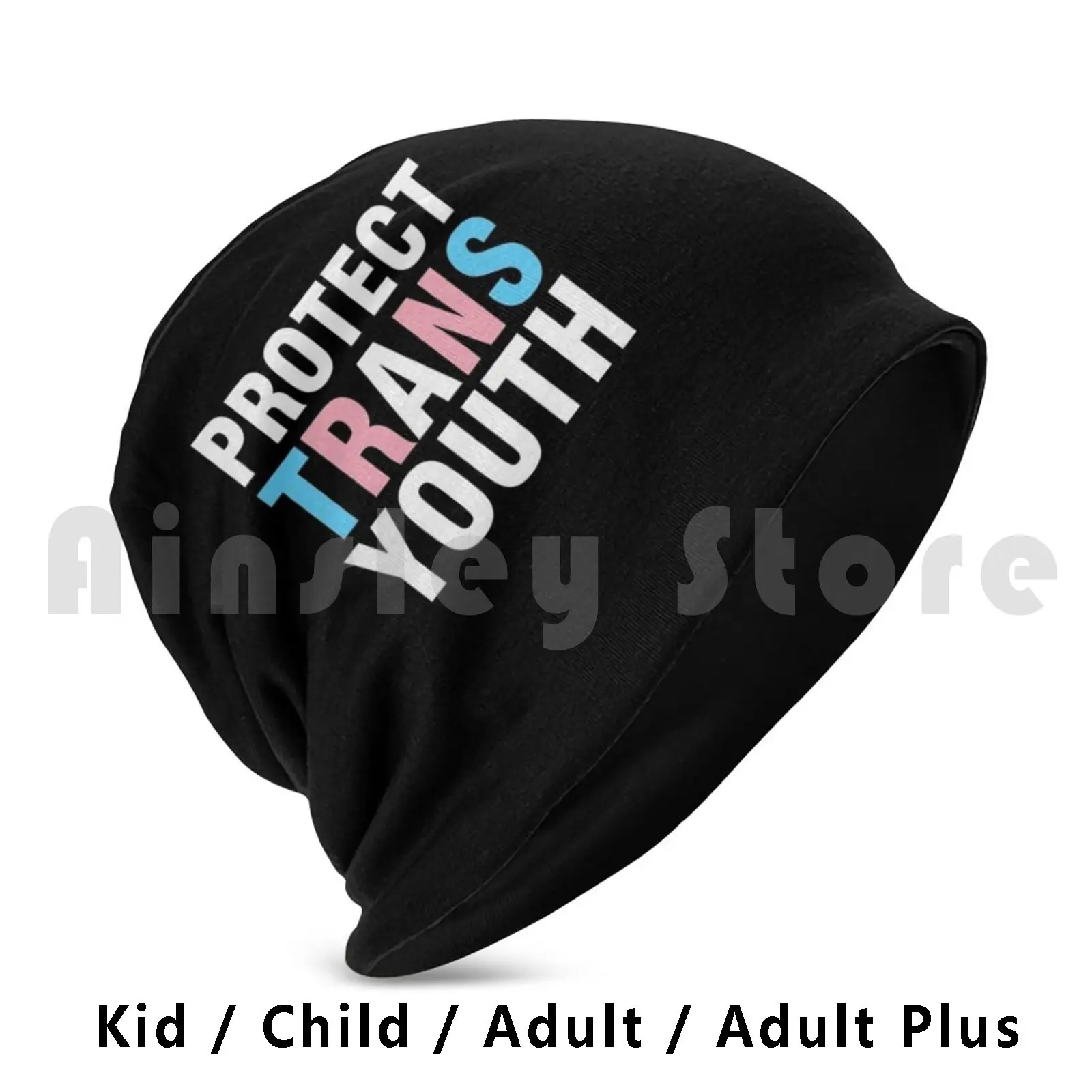 Protect Trans Youth Beanie Hedging Cap DIY Print Cushion Rights Pride Resist Gender Fluid Protect Trans Kids Defend