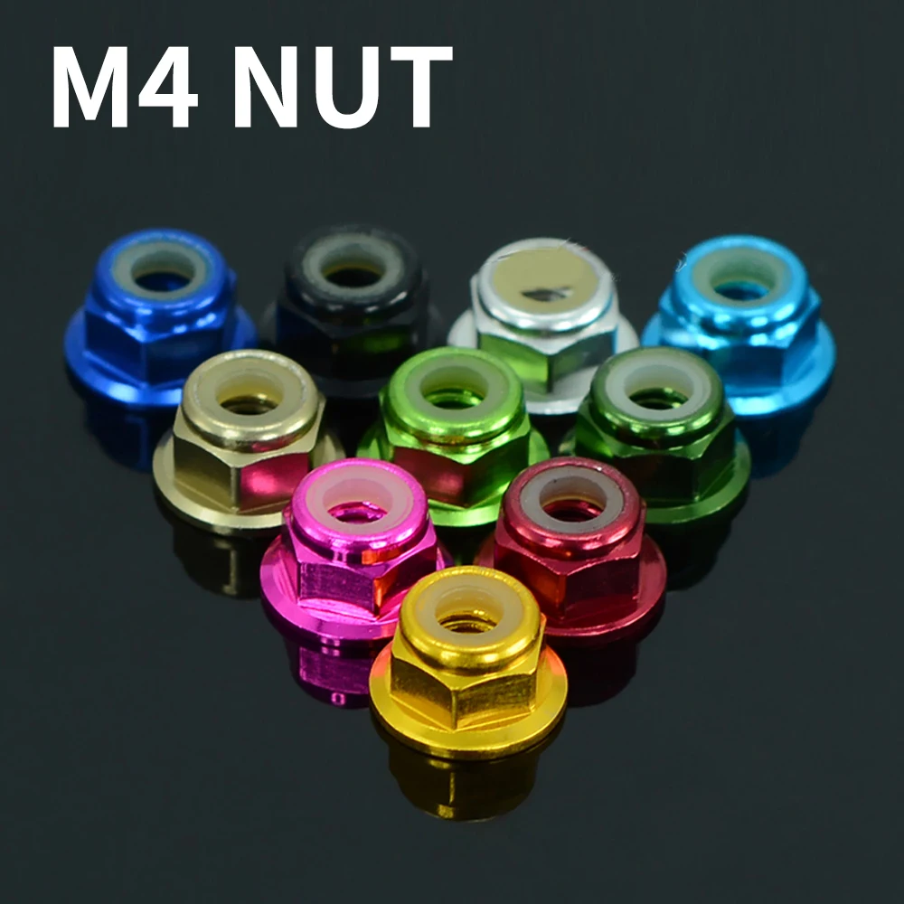 4pcs 1/10 1/8 1/14 1/16 RC Crawler Car Truck Drift TRX SCX10 90046 Metal tire Nut M4 Lock Nut self-locking anti-slip Screw Cap