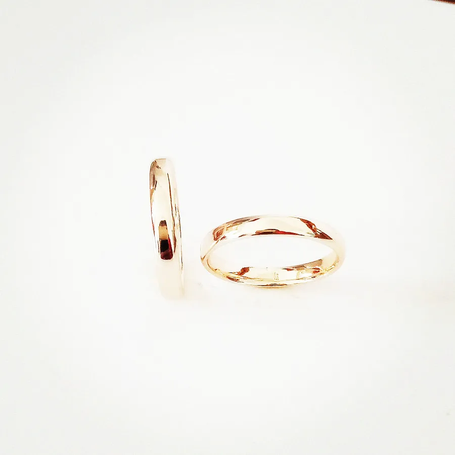 Ring for Couple  Rose 585 Gold Color Women Men Jewellery Engagement Ring 4MM Width Slim Wedding Rings