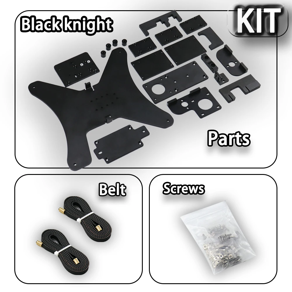 3d Printer Parts Ender 3 V2/Ender 3 Pro Upgrade Kit, Black Knight Upgrade Aluminum Plate Kit Belt Screws CNC