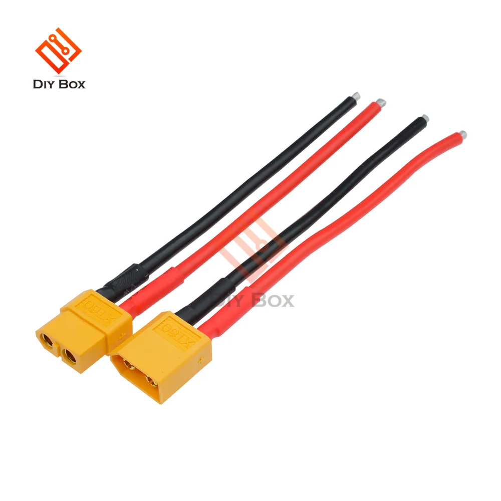 5 Stück XT60 XT-60 Stecker-Buchsen-Verbinder mit Silikon-14-AWG-Kabel für RC Lipo-Akku Quadcopter Multicopter – Detail 7