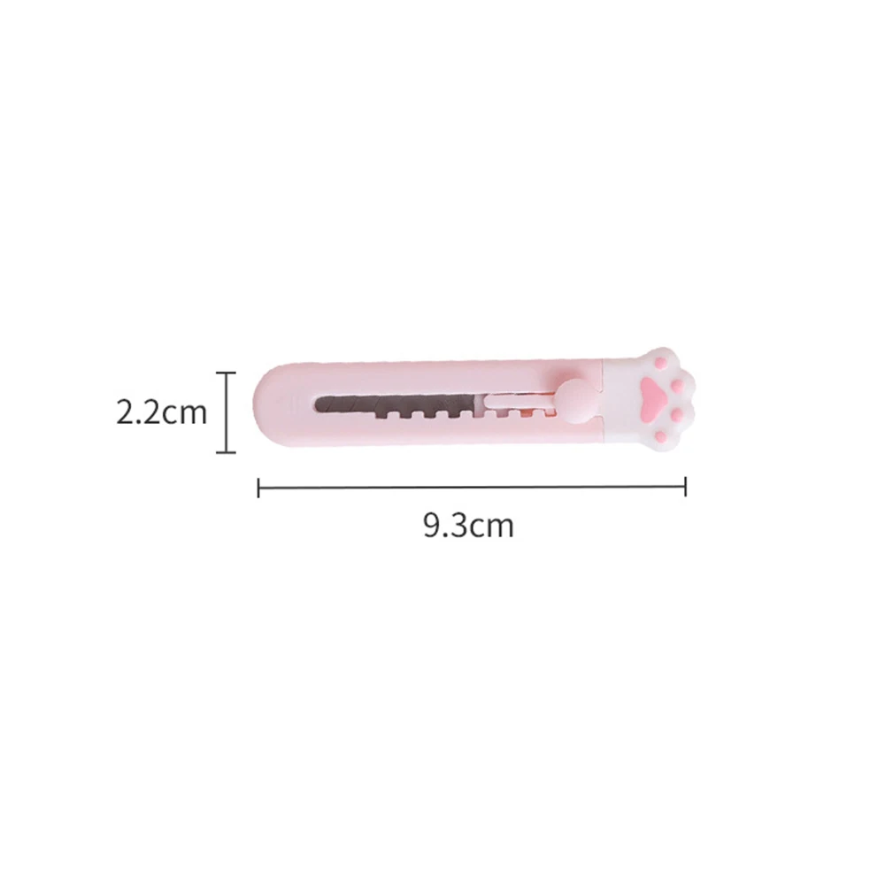 Mini Box Cutters Cute Cat Paws Pattern,Cardboard Cutter Retractable Utility Knife for Packages, Craft,Papers, Rope and More