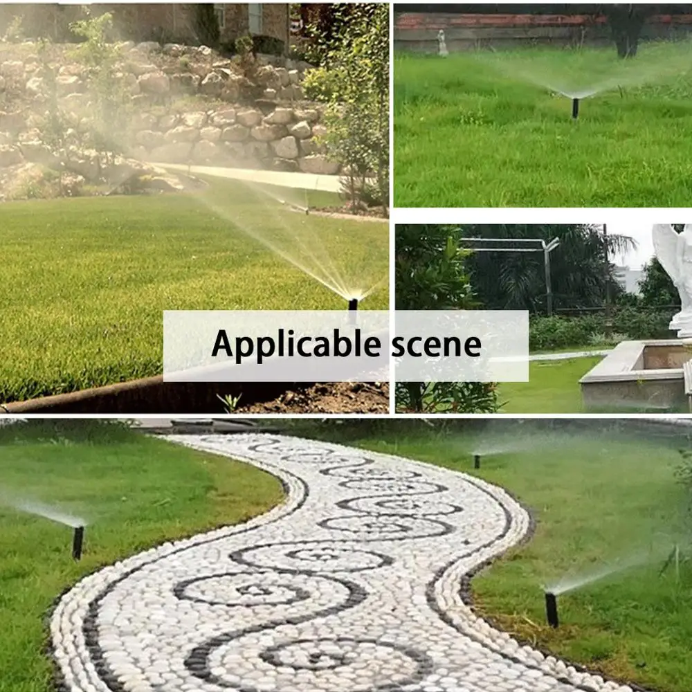 4Pcs/lot 90-360 Degree Garden Automatic Retractable Spray Irrigation System Copper Nozzle Lawn Sprinkler