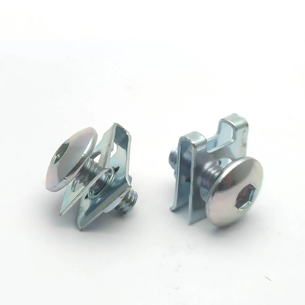 10er-Set M6 Silberne Motorrad-, Roller-, ATV- und Moped-Kunststoffabdeckungsschrauben und U-förmige Clips mit Mutter 6mm M6X16 12 20 25 mm – Detail 3