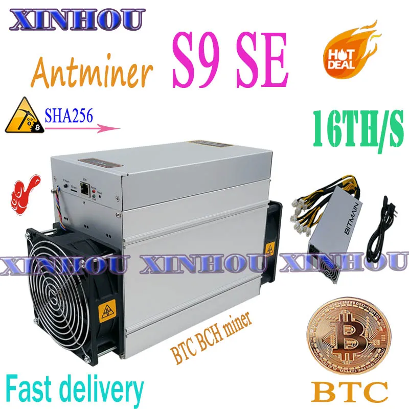 

Used BITMAIN BTC BCH Miner AntMiner S9 SE 16T SHA256 ASIC miner Better Than antminer S9 S9k T9 M3 Ebit E9.3 E10.3 T2T T3 Z1PRO