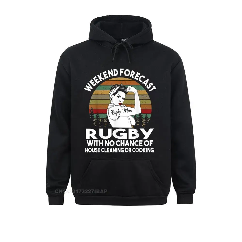 Rugby Mom Weekend Forecast Shirt Youth Long Sleeve Hoodies Family Summer/Fall Sweatshirts Moto Biker Hoods