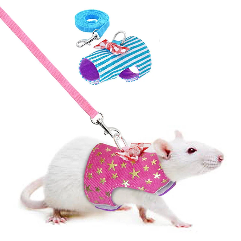 Set di imbracature e guinzagli per piccoli animali domestici per furetto cavia coniglietto criceto cucciolo Bowknot pettorale imbracatura forniture per animali domestici
