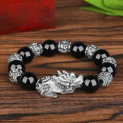 New Arrival Sliver PIXIU Bracelet for Women Men Beads Couple Bracelet Bring Lucky Brave Wealth Feng Shui Bracelets