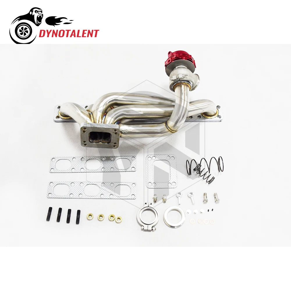 DYN RACING Update 3.0mm thick 42mm Brushed T3/T4 Turbo Manifold For E30 E34 24V M50/M52/S50/S52 With 44mm Wastegate