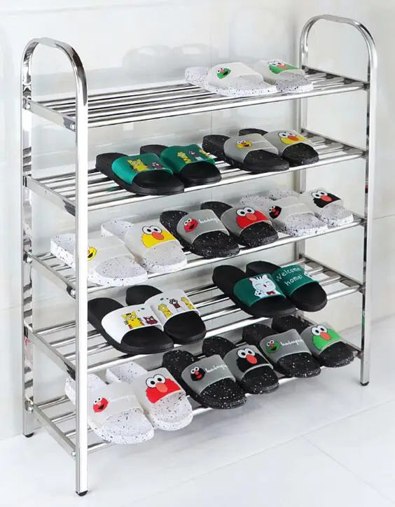 Shoes Rack Stainless Steel Standing Shoes Shelf Rack Footwear Shoe Storage Bedroom Livingroom Shoes Cabinet Home Organizer