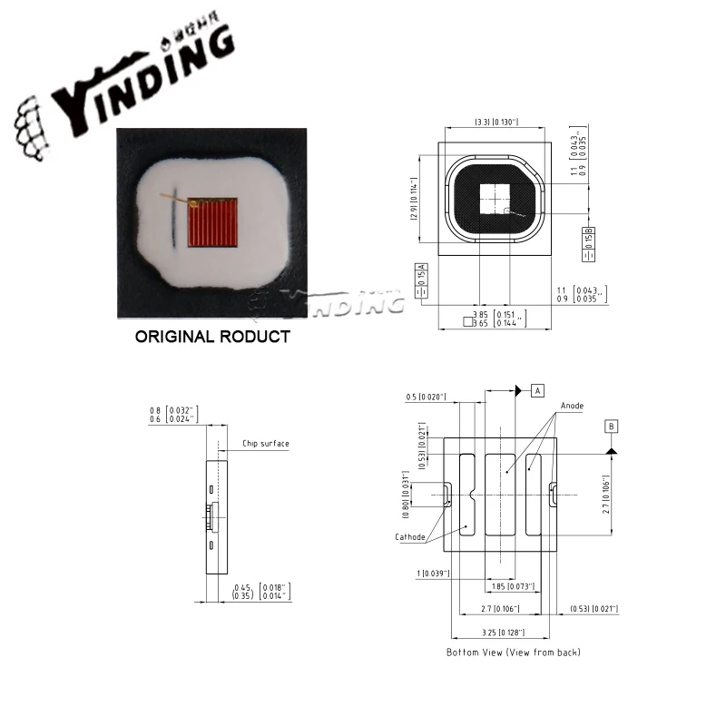 10PCS OSLON LR H9PP 3W high power LED Light Emitting Diode 610-620NM Red light car brake lights source Auto lamp lighting wick