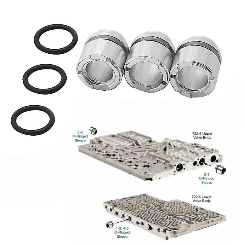 O링 키트 포함 오버랩 컨트롤 밸브 슬리브, 722.6 메르세데스 벤츠 트랜스용, 68942 05K, 68942-05K 교체, 3 팩