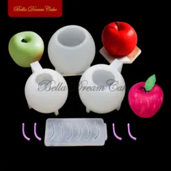 3D Apple mus silikonowe formy czekoladki ciasto Pudding Mold DIY Handmade świeca foremki do robienia mydła ciasto dekorowanie narzędzia pieczenia