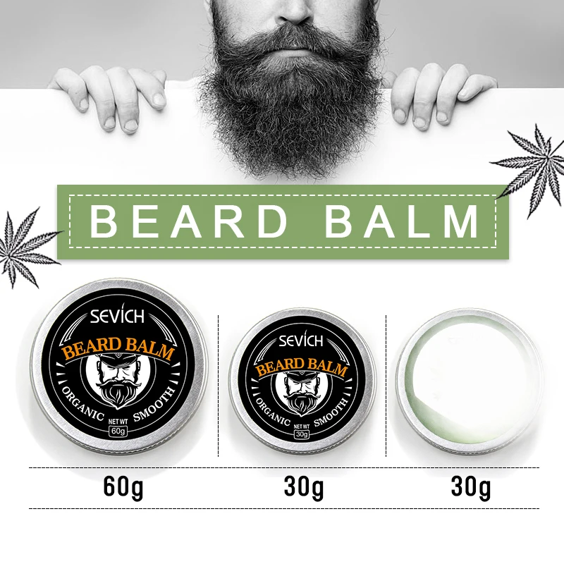 30/60g Men\'s Beard Care Cream Plant Dense Tough Beard Balm  Smooth Promote Growth Lubrication Воск Для Бороды TSLM1