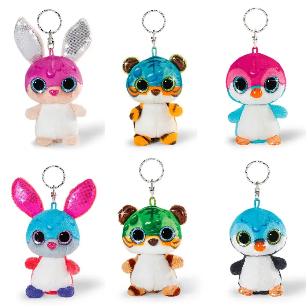 

Cartoon plush animal keychain colorful cute plush rabbit penguin tiger key chain car key ring backpack pendant pendant jewelry