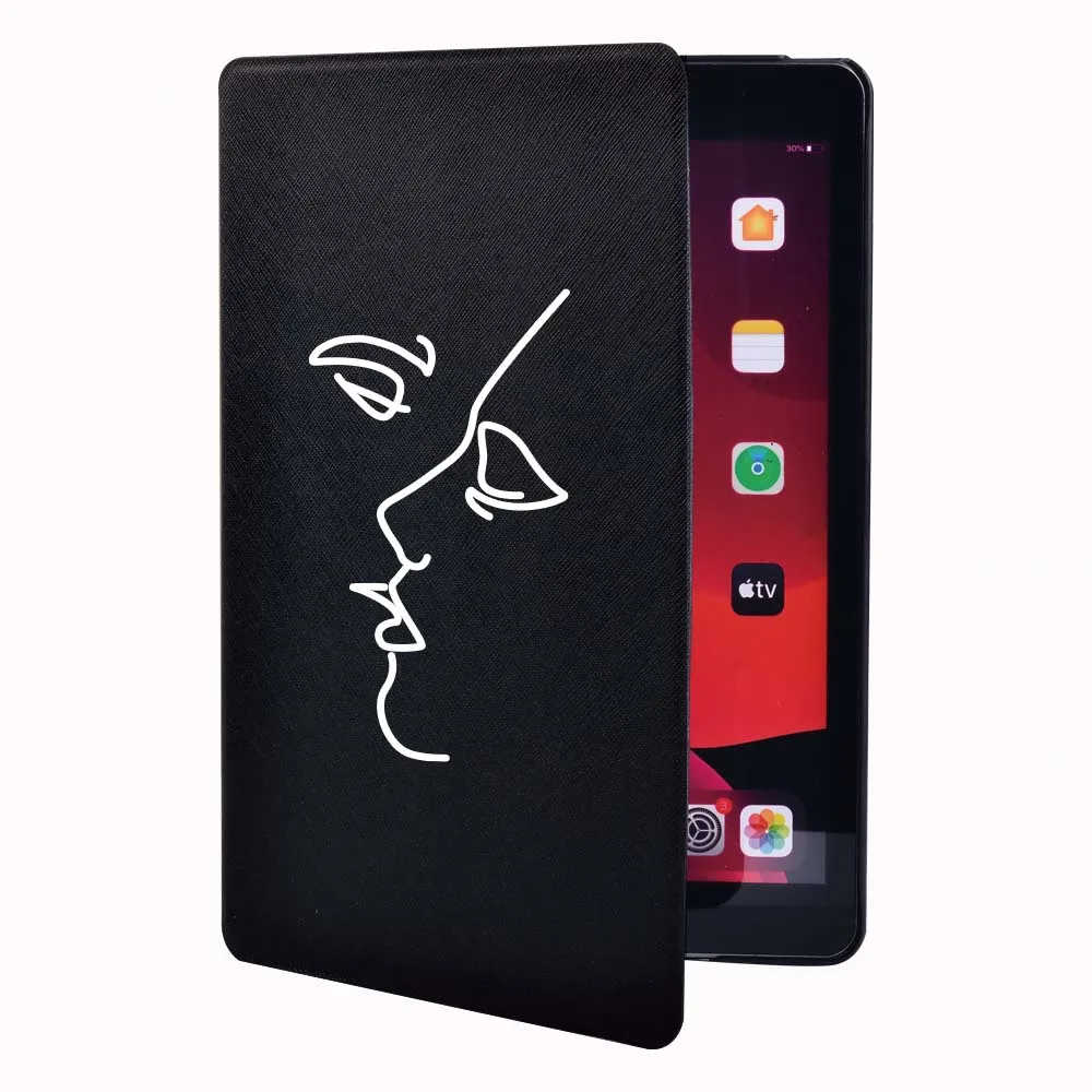 Tablet Cover Case for Apple Ipad 8 2020 8th Generation 10.2 Inch Printed Leather Tablet Foldable Protective Case + Stylus