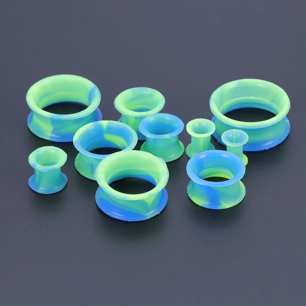 ZS 3-25mm Double Flared Silicone Flexible Ear Gauges Tunnel Pink Ear Expansion for Men Women Ear Stretcher Ear Piercing Jewelry