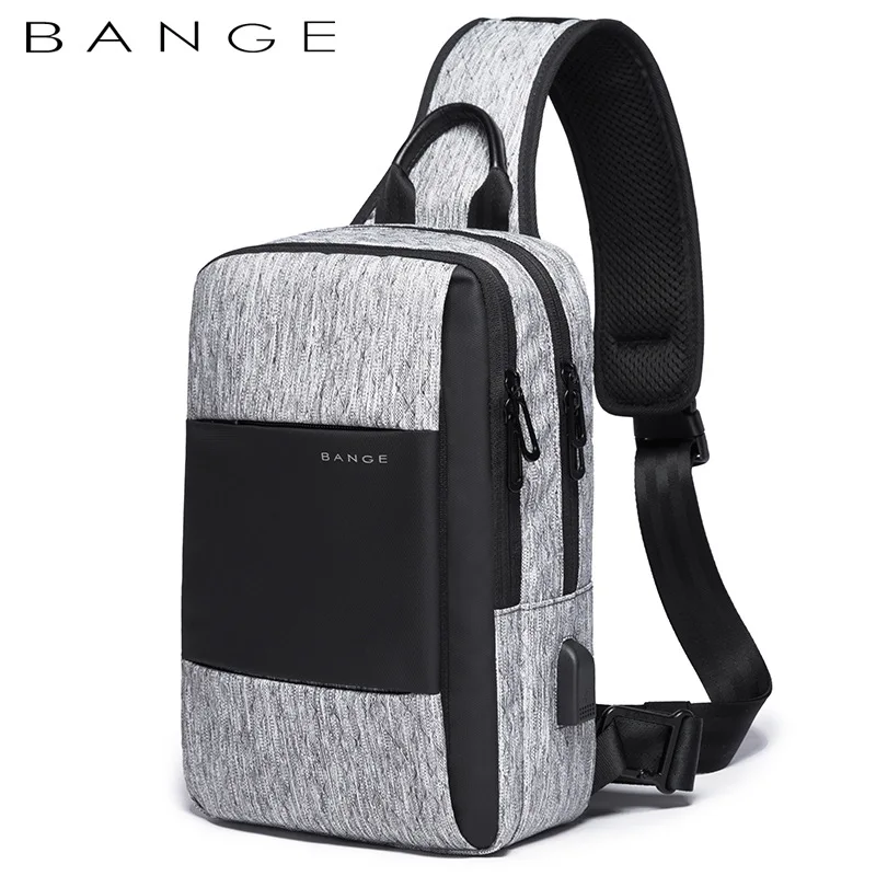 Imagem -05 - Bange Novo Casual Bolsas de Luz Moda Splashproof Bolsa Peito Preto Masculino Crossbody Bolsa para Adolescentes Peito Bolsa Viagem Alta Qualidade