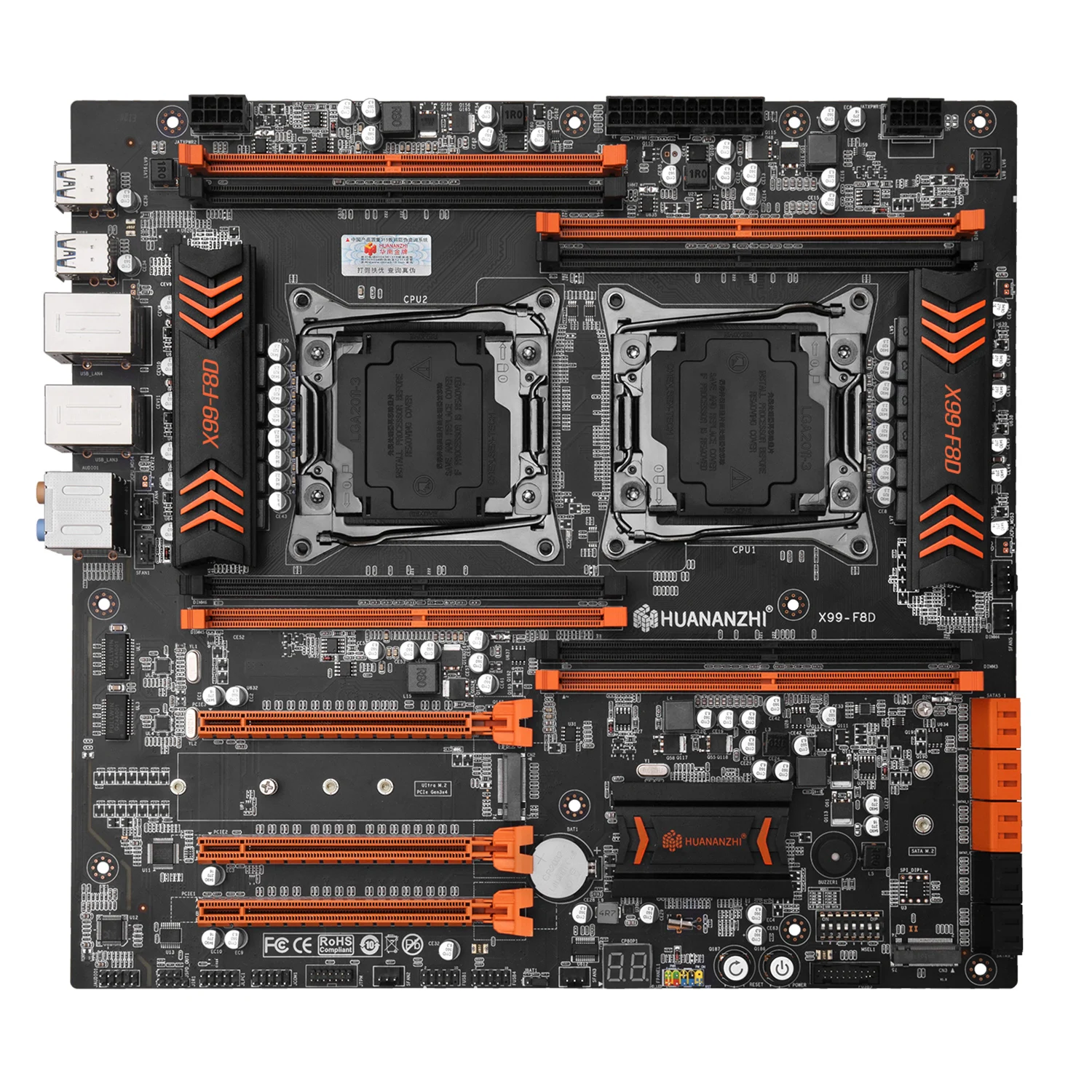 Imagem -02 - Placa-mãe Dual Cpu com Ssd Nvme de 128 gb Cpu Faça Você Mesmo Xeon 2670 2678 v3 2680 2690 v3 Coolers Ram 16g Ddr4 2400 Reg Cec X99-f8d