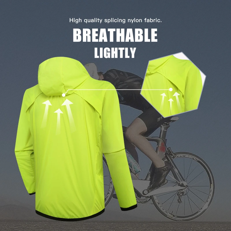 QUESHARK Men Ultralight Windproof Waterproof Cycling Jacket MTB Bicycle Long Sleeve Windbreaker Road Bike Coat Jersey Foldable