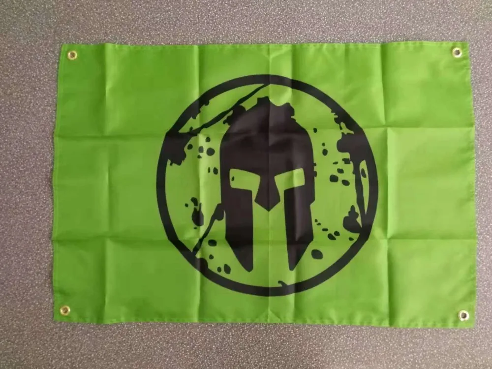 Yehoy nylon Six colors red blue green Black Orange spartan race Flag for decoration