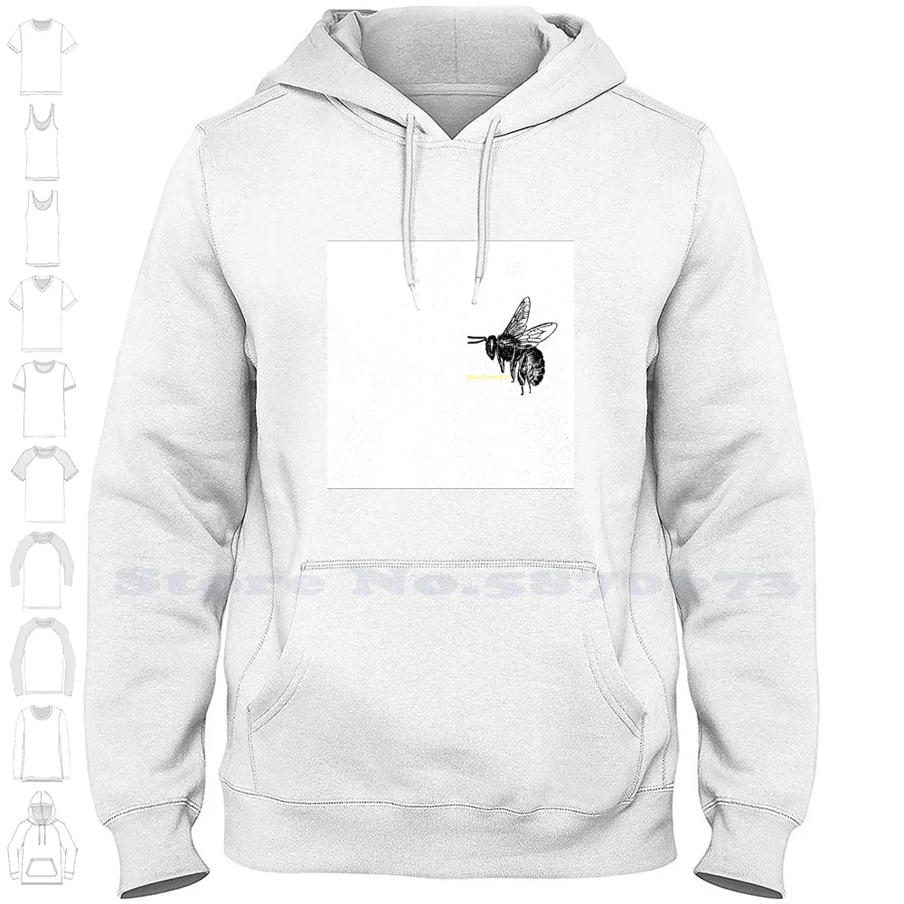 Bee Friendly Long Sleeve Hoodie Sweatshirt Minimalistic Bee Friendly Eco Friendly Bees Wildlife Nature Nature Enthusiast Bee