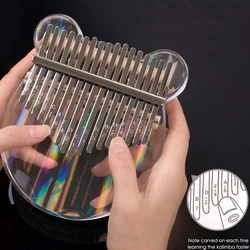 Kalimba 17 Keys Rainbow Acrylic Thumb Piano Starter High-Quality Clear Finger Piano with Case Study Booklet Tune Hammer Stickers