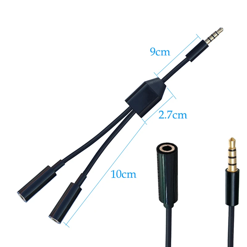 20CM 3.5mm 4 polak mężczyzna do 4 biegunów kobieta Stereo Audio Y Splitter adapter kabel słuchawek