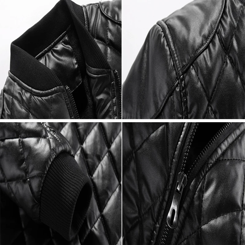 DIMUSI Men\'s Jacket Fashion Man Fleece Vintage Leather Coats Casual Outwear Faux Leather Motorcycle Jackets Biker Coats Clothing