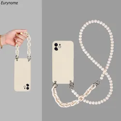 Crossbody Case For Samsung Galaxy S24 S23 Ultra S22 Plus S21 S20 FE Note 20 A55 A54 Necklace Strap Lanyard Liquid Silicone Cover