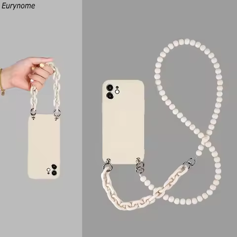 Crossbody Case For Samsung Galaxy S24 S23 Ultra S22 Plus S21 S20 FE Note 20 A55 A54 Necklace Strap Lanyard Liquid Silicone Cover